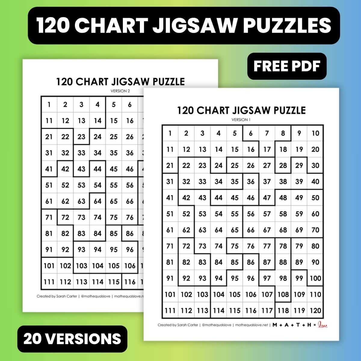 120 chart jigsaw puzzle printable.