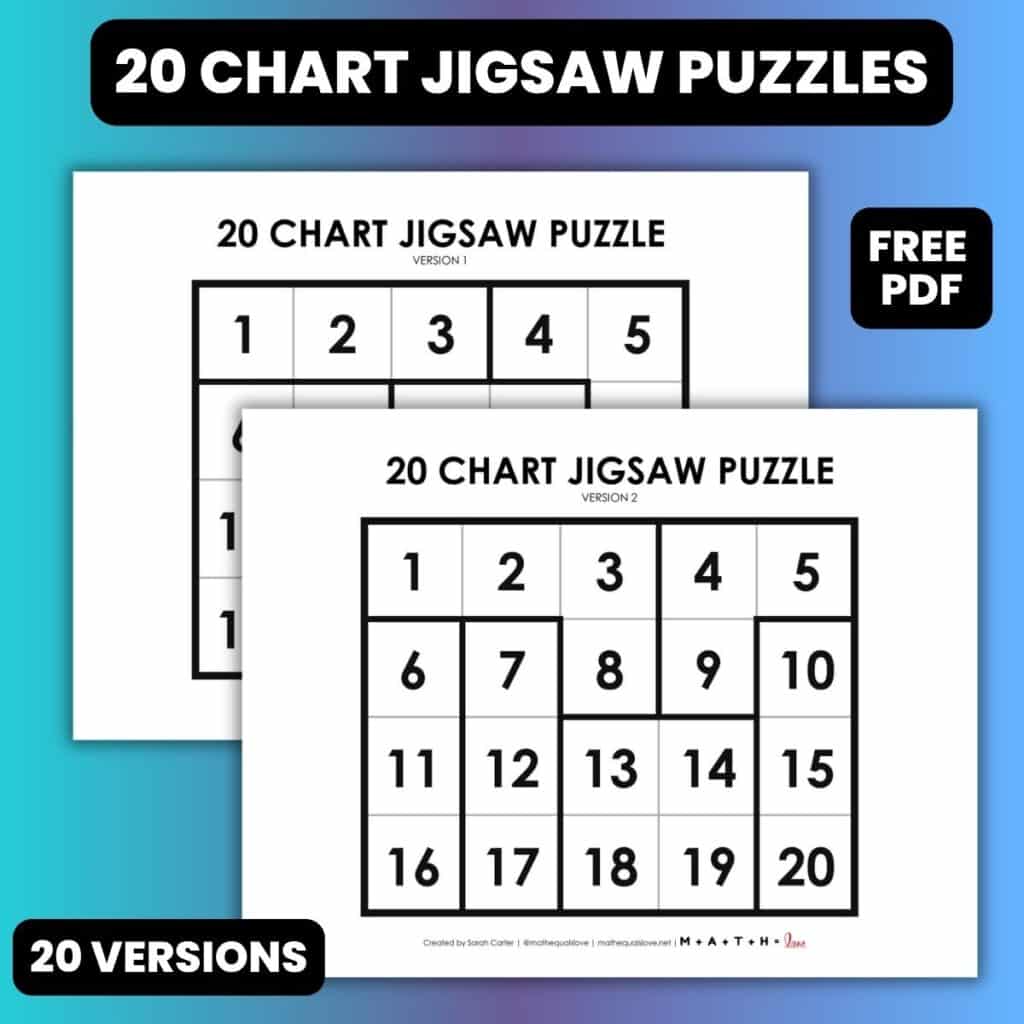 Number Chart Jigsaw Puzzles | Math = Love