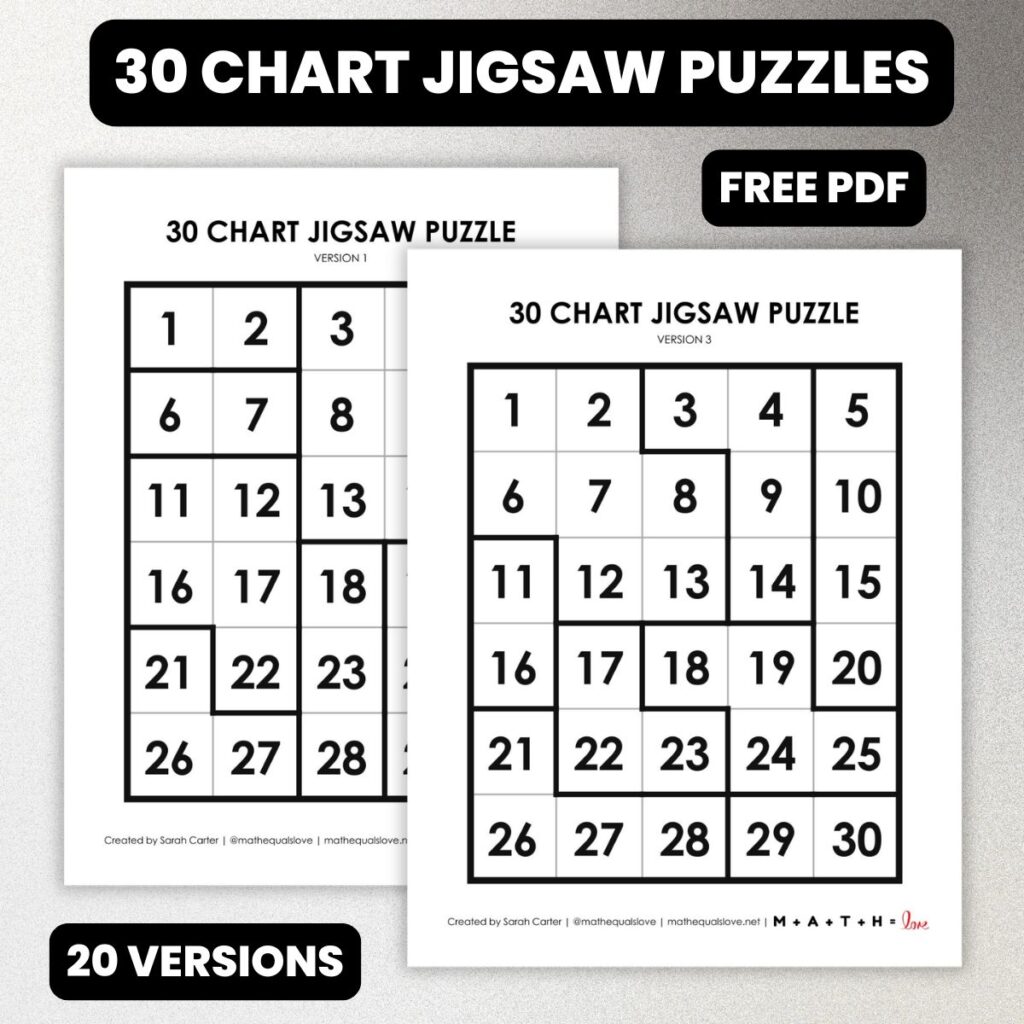 30 chart jigsaw puzzle activity.