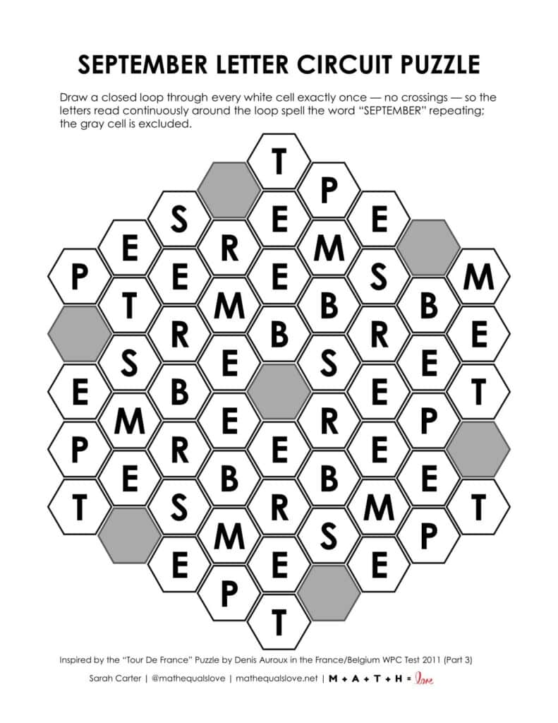 screenshot of september letter circuit puzzle.