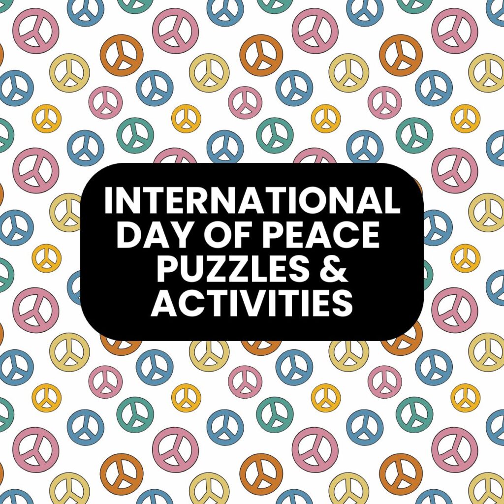 puzzles and activities for international day of peace (sep 21)