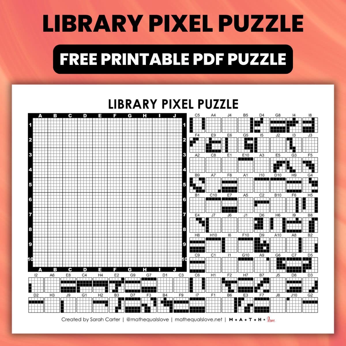 library themed pixel puzzle.