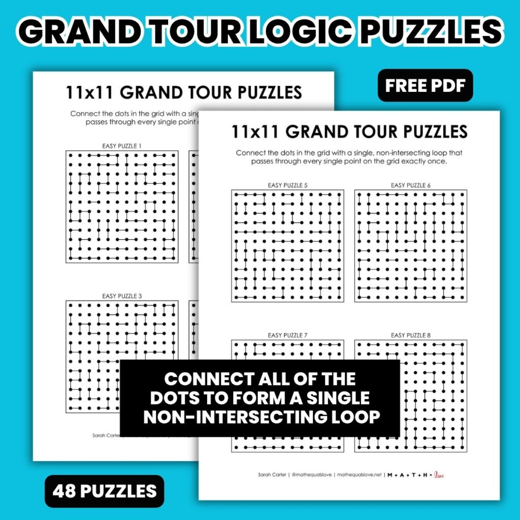 11x11 grand tour logic puzzles.