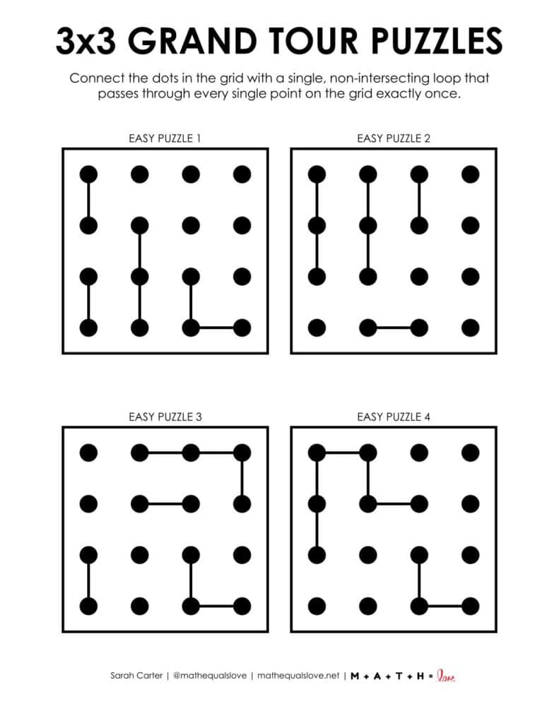 3x3 grand tour puzzles level easy.