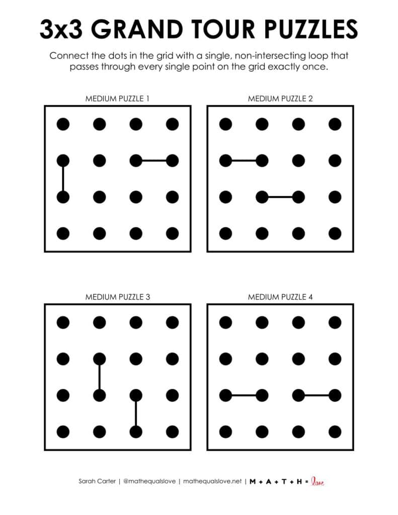 3x3 grand tour puzzles medium.