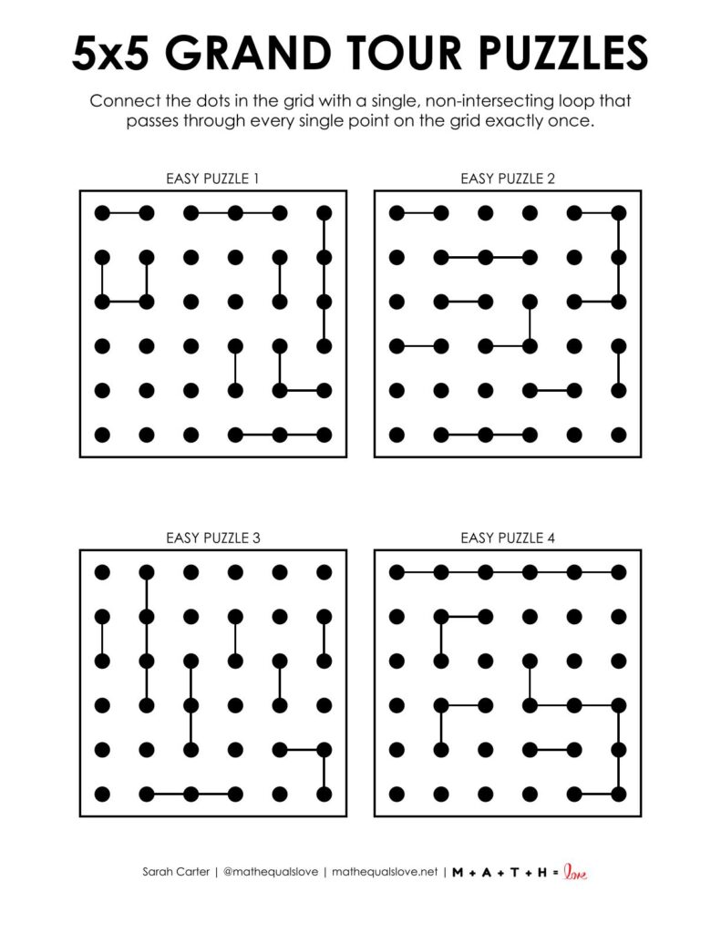 5x5 grand tour puzzles level easy.