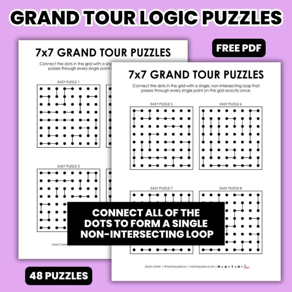 7x7 grand tour logic puzzles free.