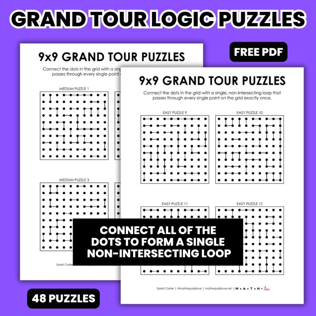 9x9 grand tour logic puzzles.