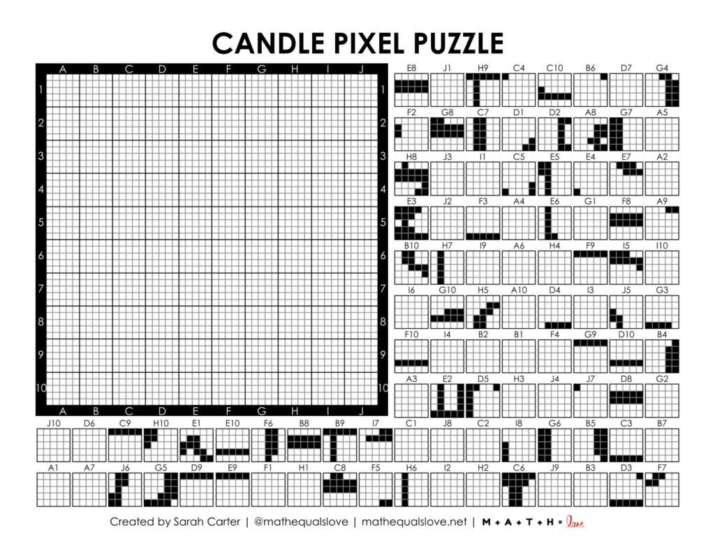 screenshot of candle pixel puzzle.
