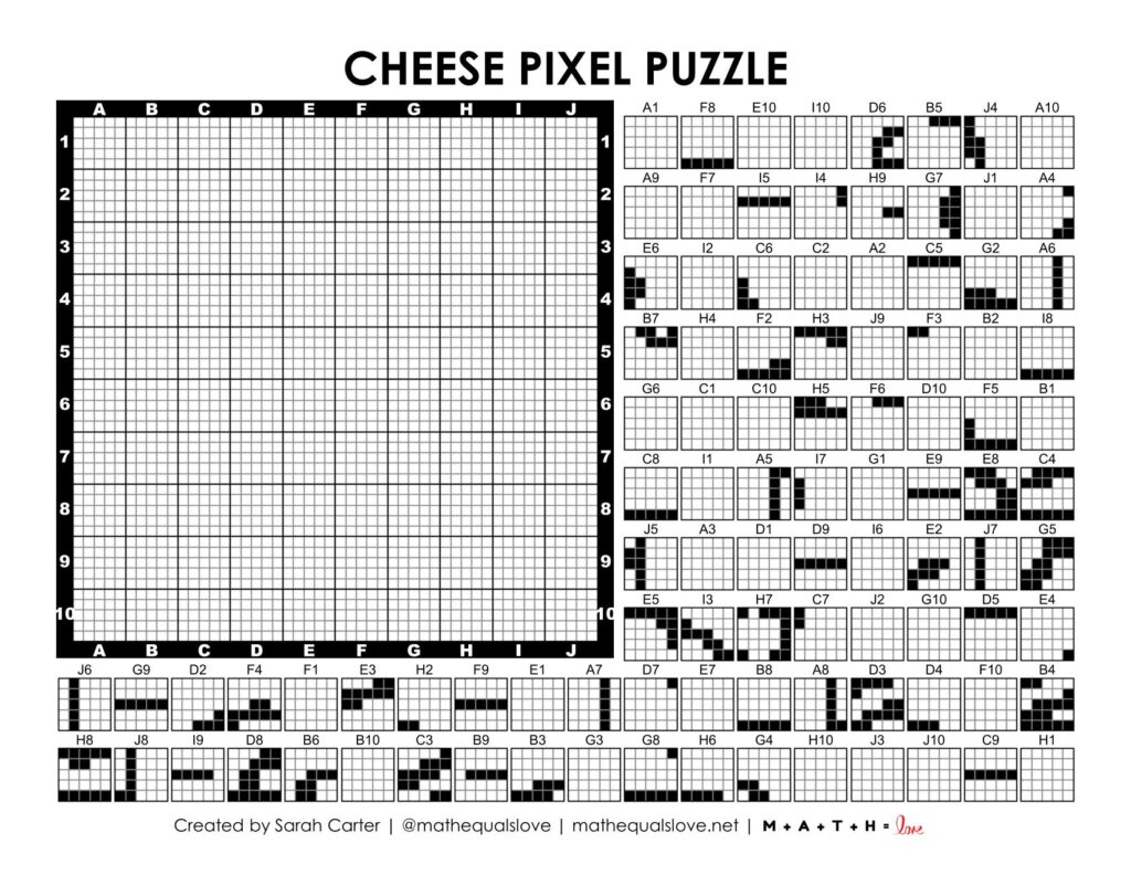 cheese pixel puzzle worksheet.