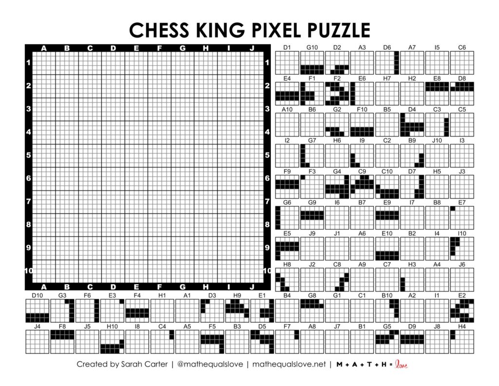 chess king pixel puzzle.