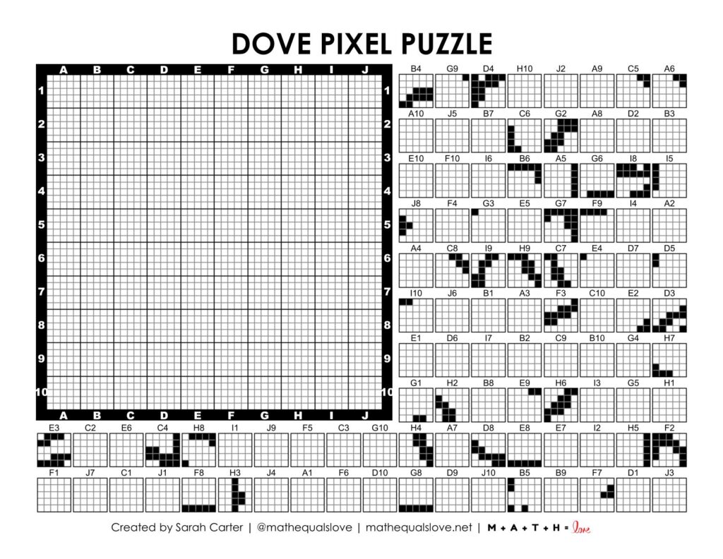 dove pixel puzzle worksheet.