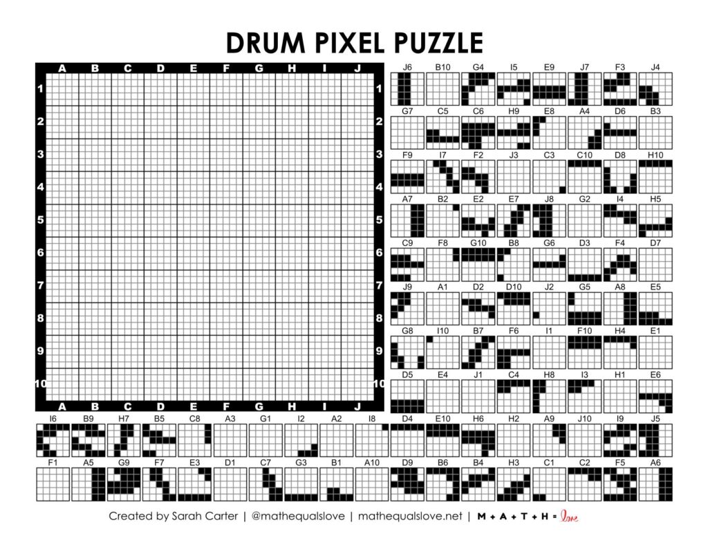 screenshot of drum pixel puzzle.