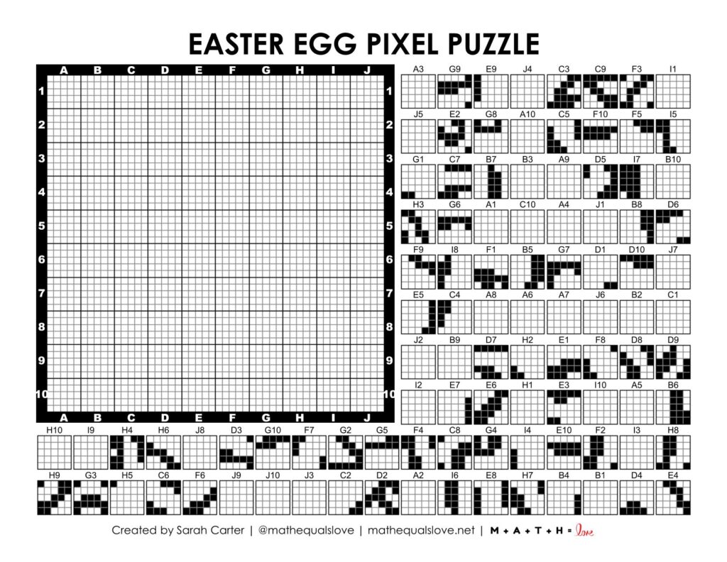 easter egg pixel puzzle.