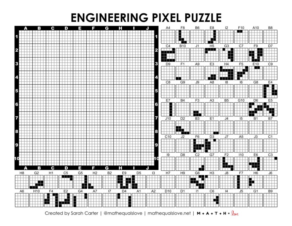 engineering pixel puzzle worksheet.