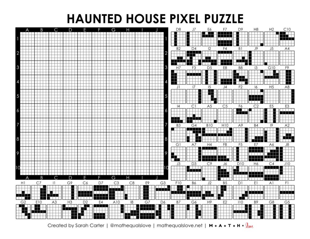 haunted house pixel puzzle.