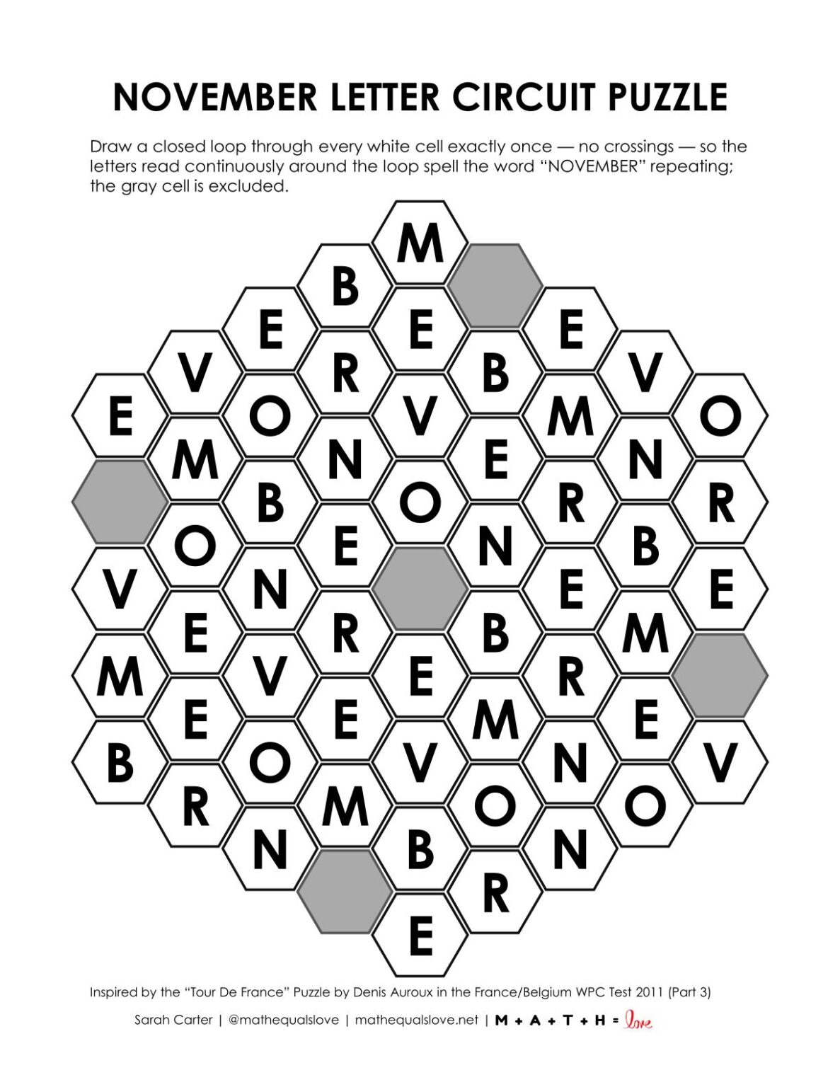 Instagram Letter.pdf November Letter Circuit Puzzle | Math = Love