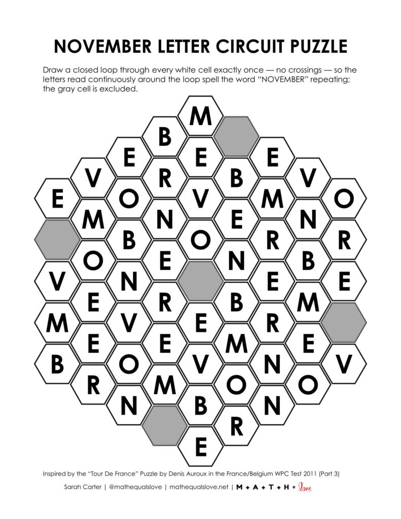 november letter circuit puzzle.