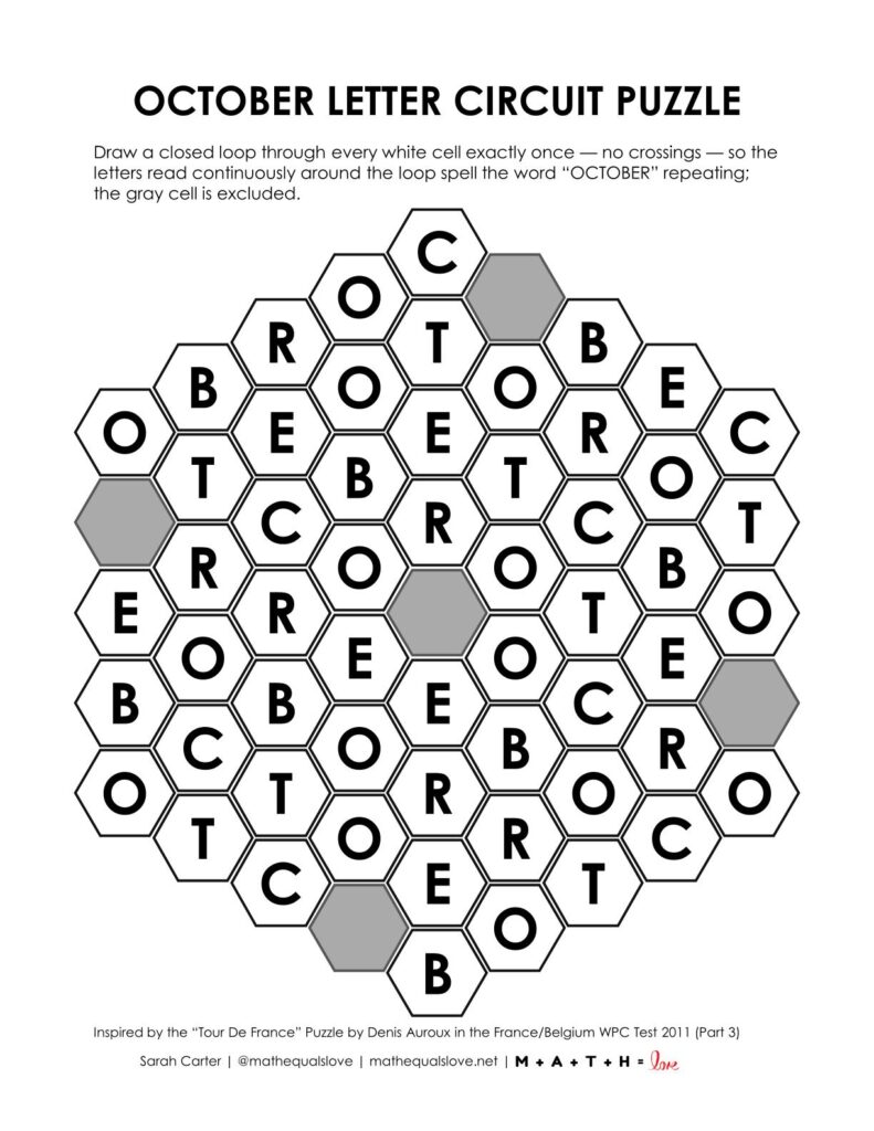 screenshot of october letter circuit puzzle.