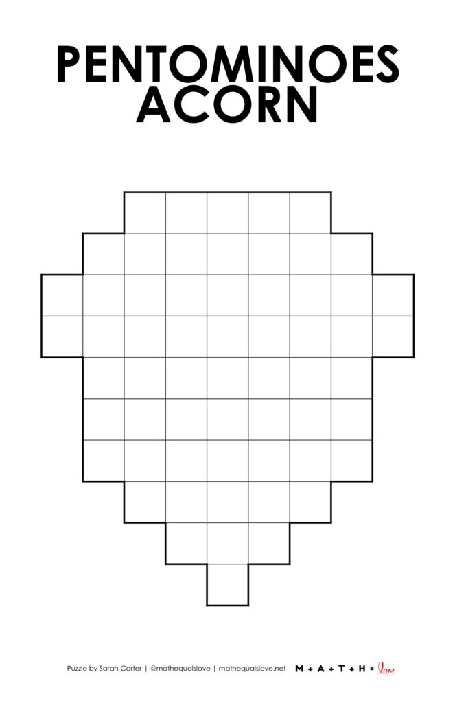 pentomino acorn puzzle screenshot.