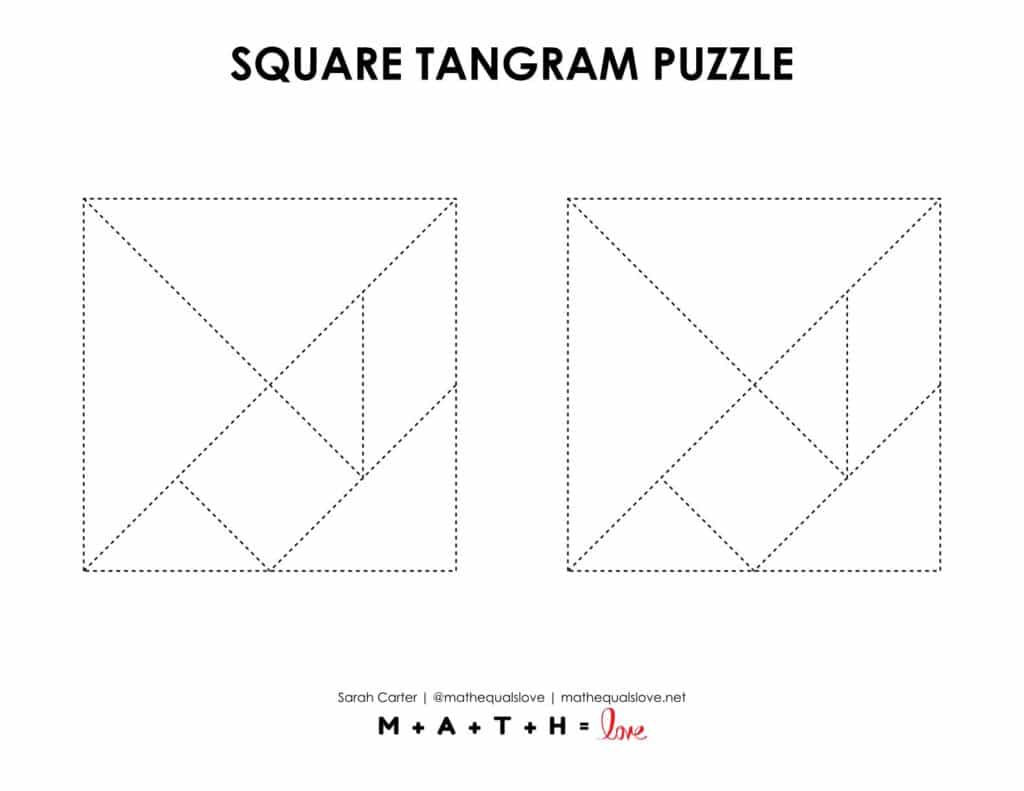printable tangram pieces for square tangram puzzle.