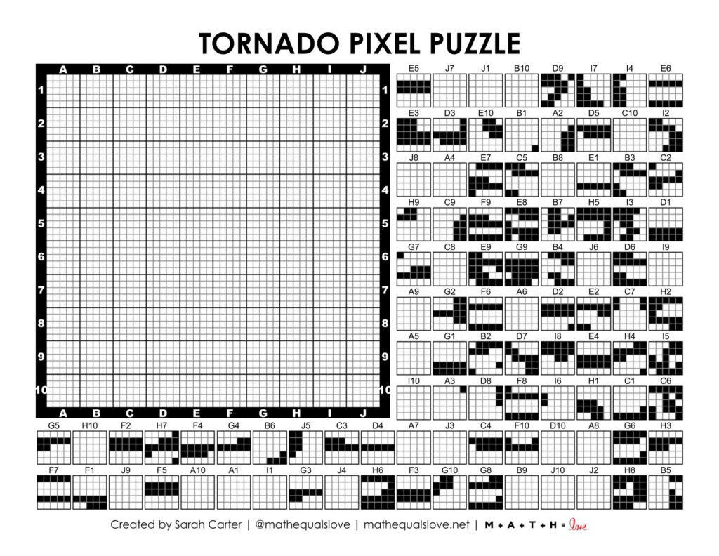 tornado pixel puzzle worksheet.