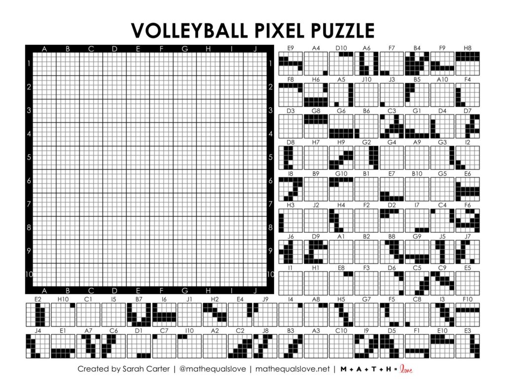 volleyball pixel puzzle.
