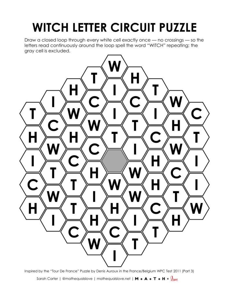 screenshot of witch letter circuit puzzle.