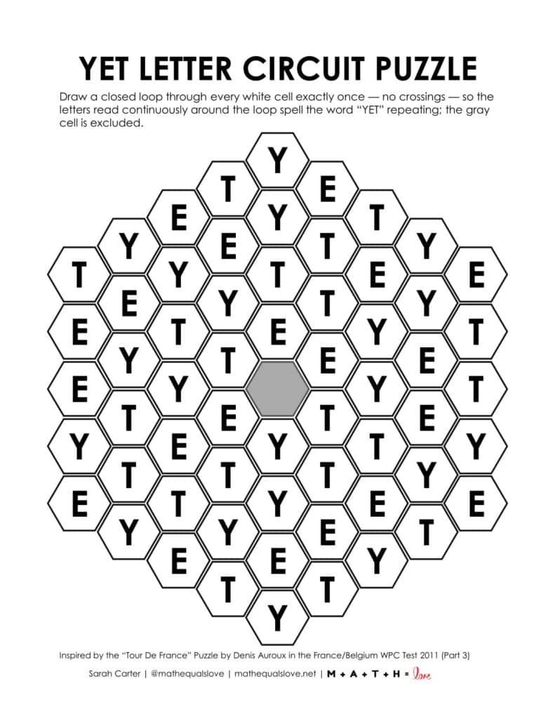 yet growth mindset letter circuit puzzle.