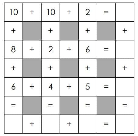 across down addition puzzle.