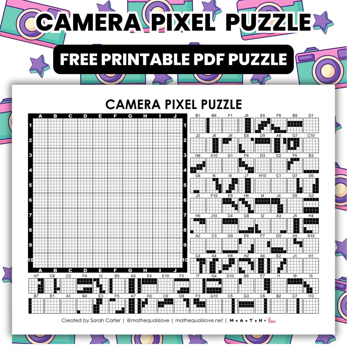 camera pixel puzzle worksheet.