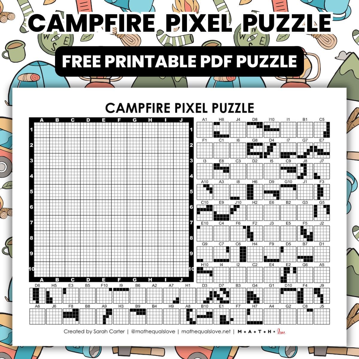 campfire pixel puzzle worksheet