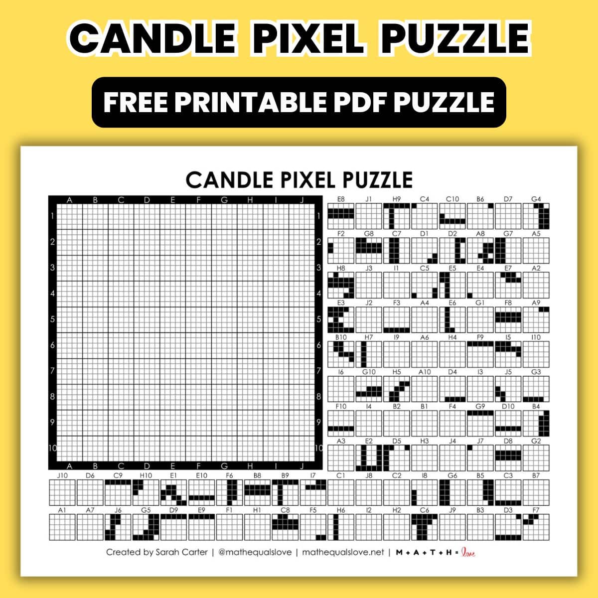 candle pixel puzzle worksheet.
