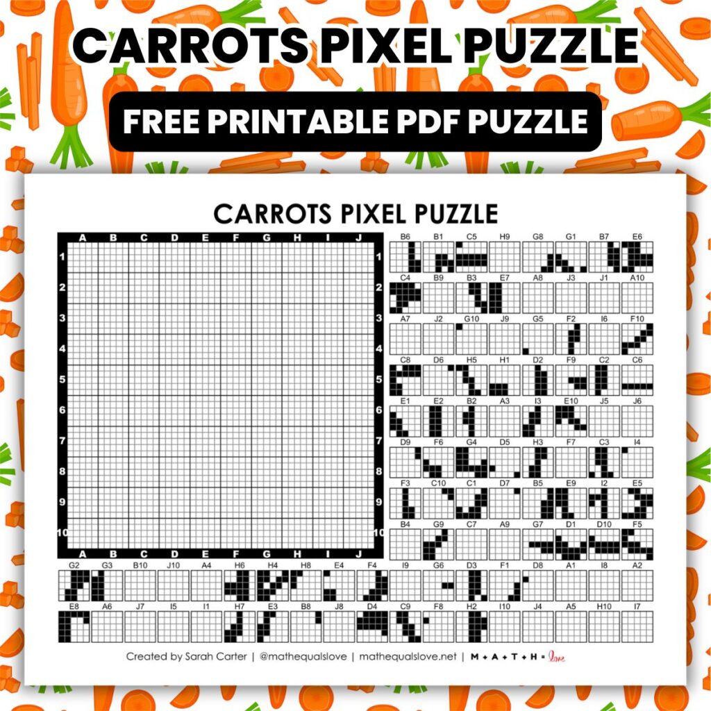 carrots pixel puzzle worksheet.