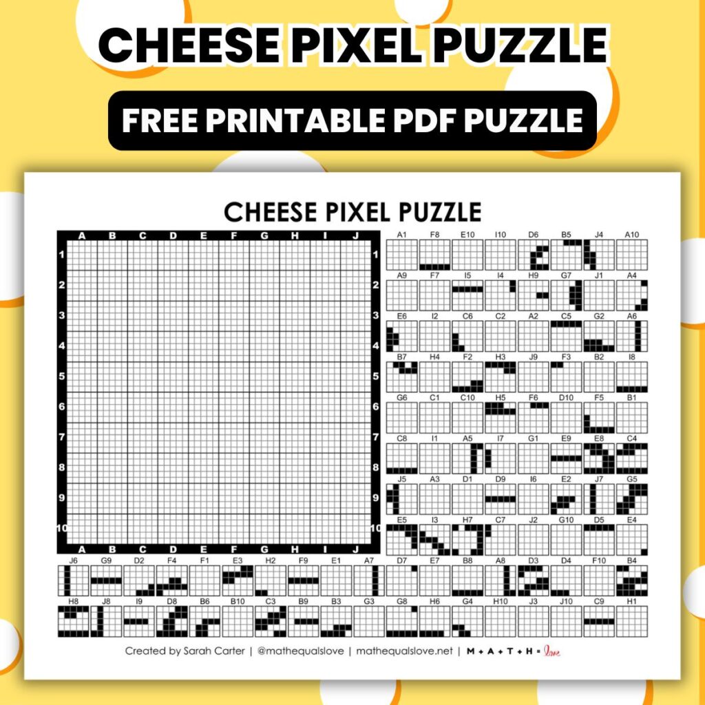 cheese pixel puzzle worksheet.