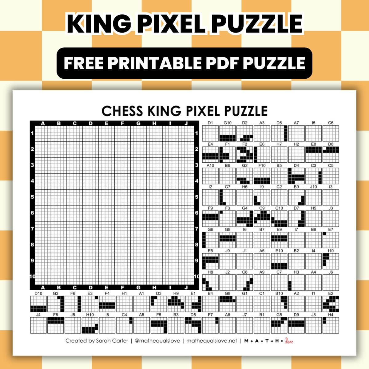 chess king pixel puzzle worksheet.