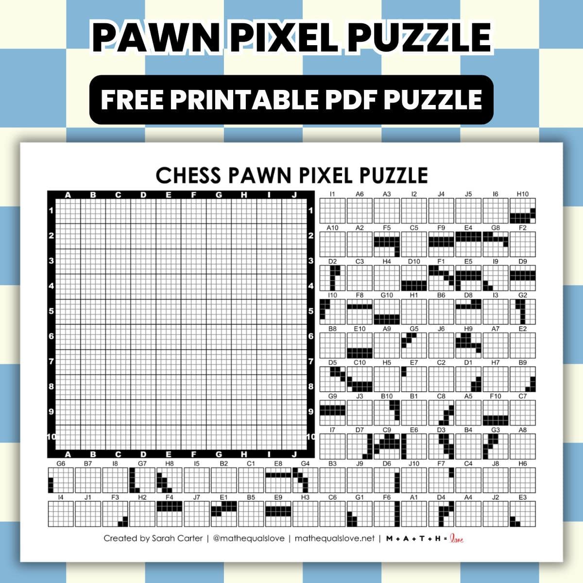 chess pawn pixel puzzle worksheet.