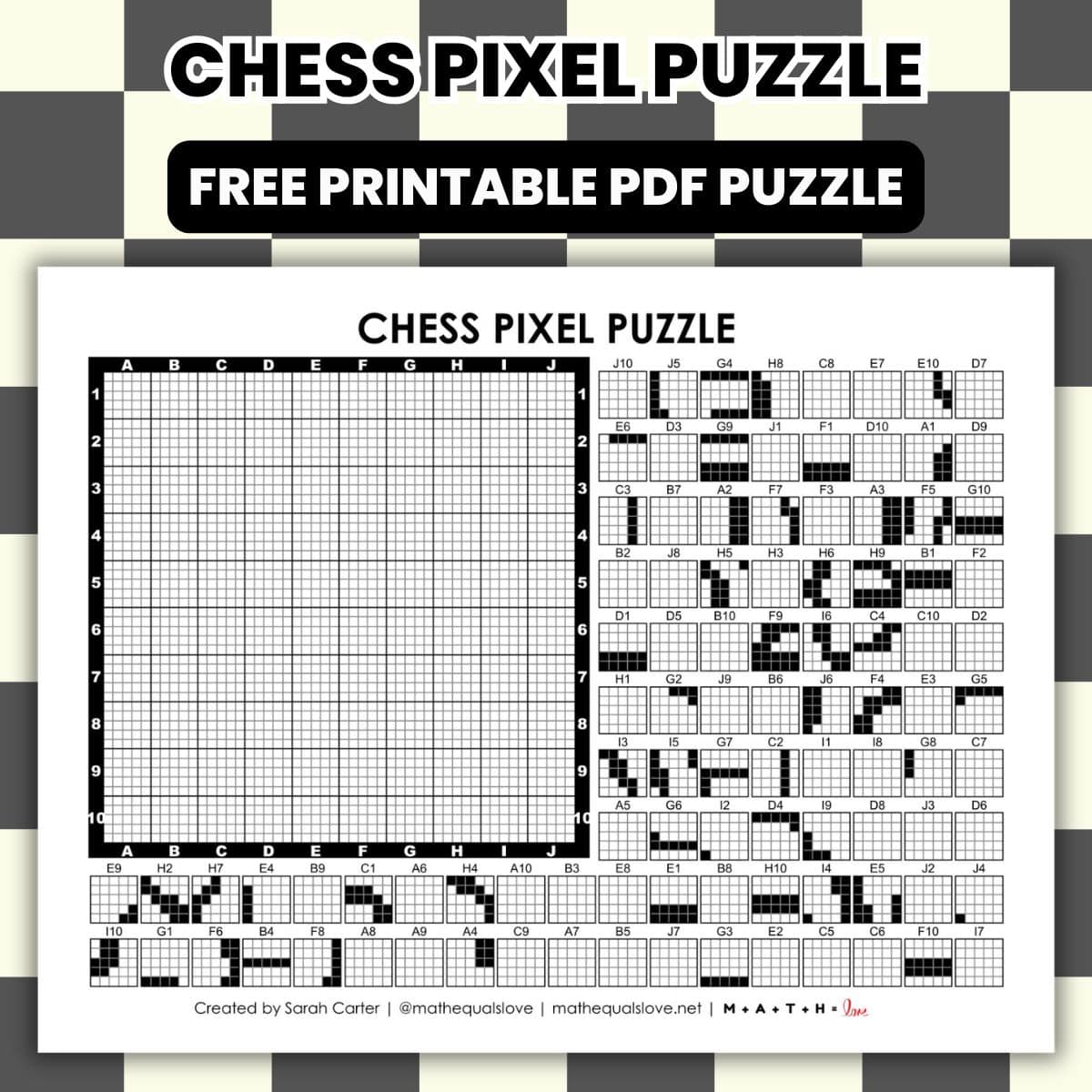 chess pixel puzzle worksheet.