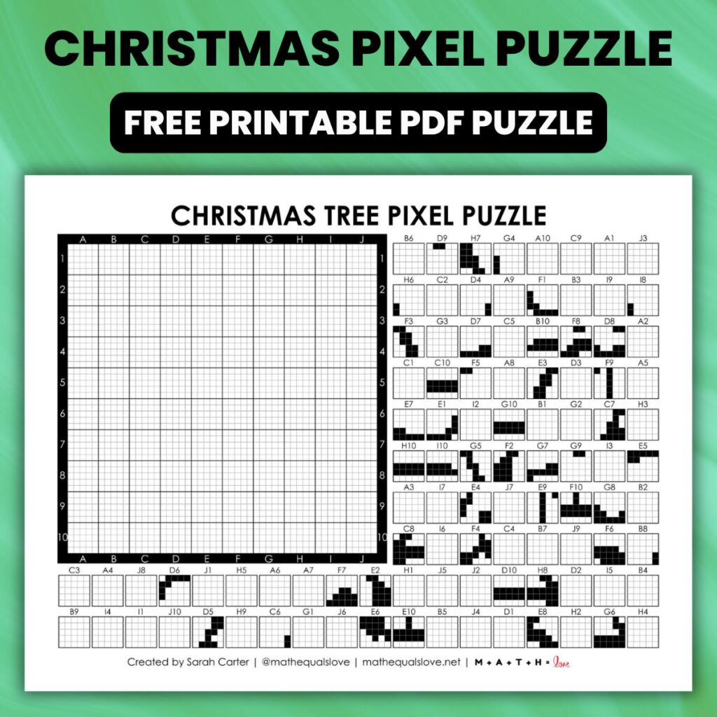 christmas tree pixel puzzle.