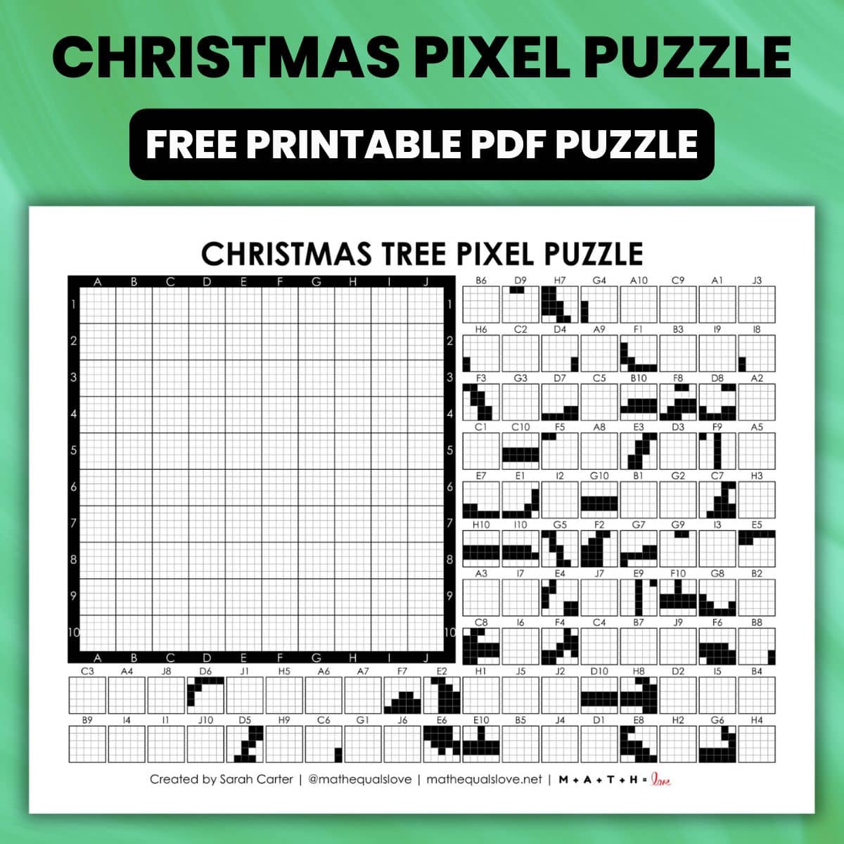 christmas tree pixel puzzle.
