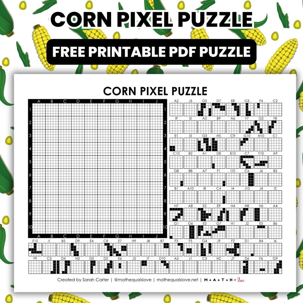 Corn Pixel Puzzle | Math = Love