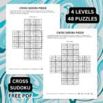 cross sudoku puzzles - free printable pdf.