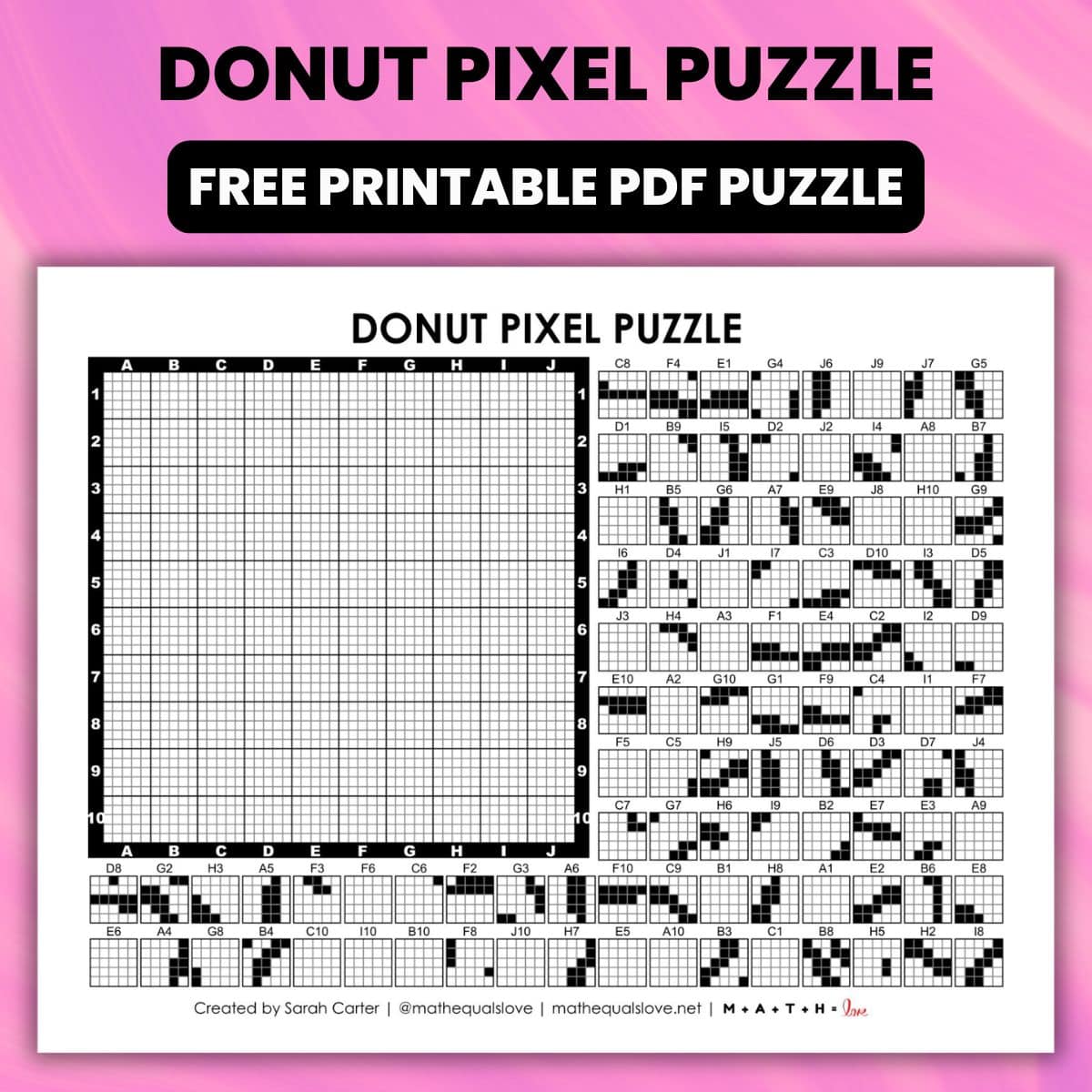 Donut Pixel Puzzle | Math = Love