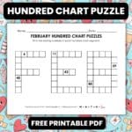february hundred chart puzzle worksheet.