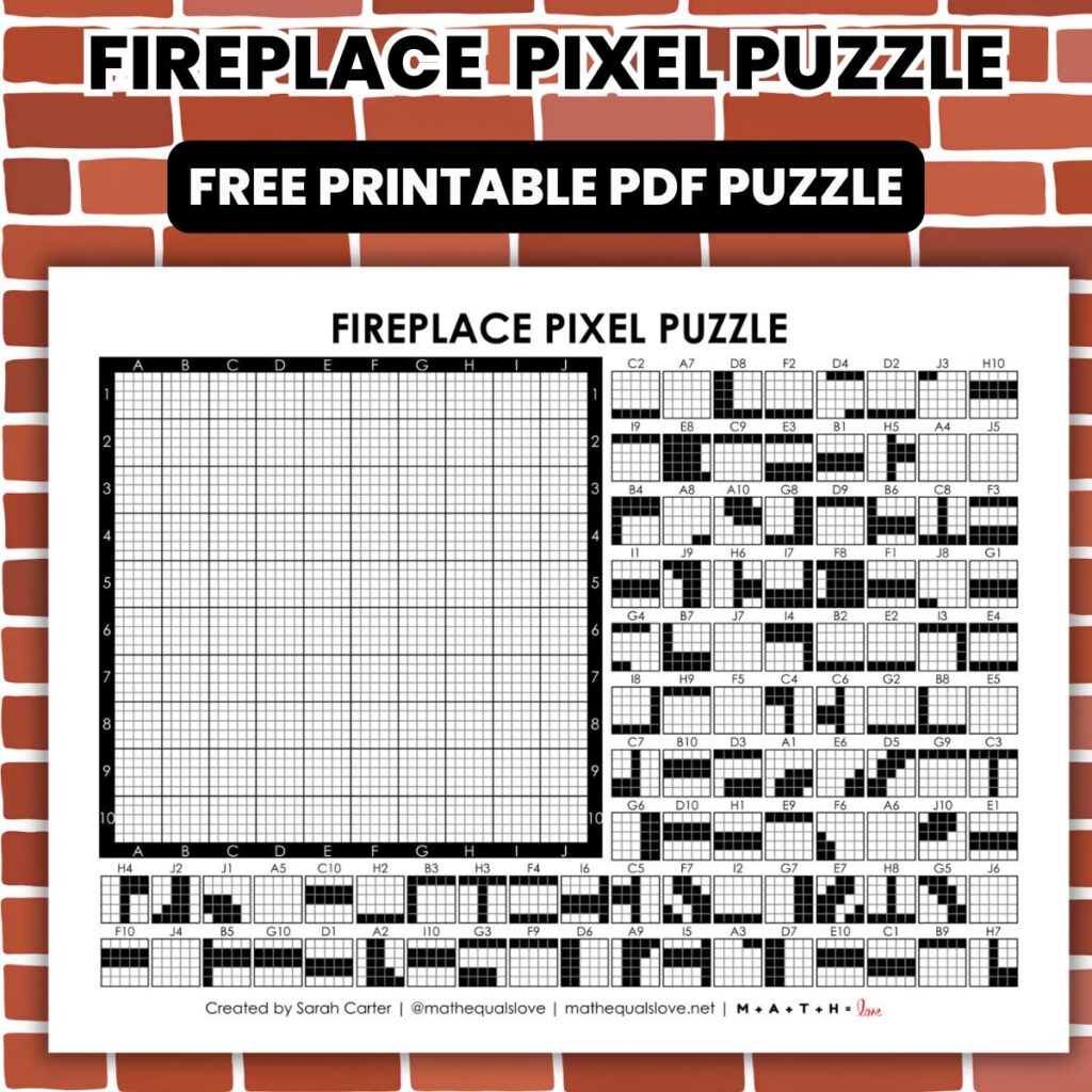 fireplace pixel puzzle worksheet.