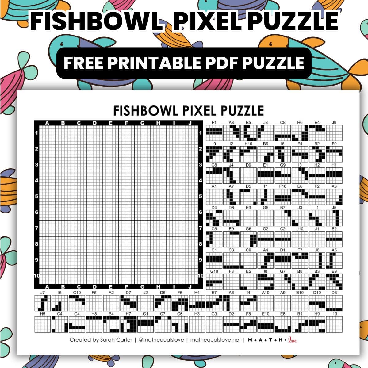 Fishbowl Pixel Puzzle | Math = Love
