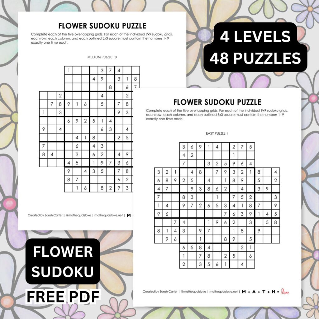 free printable flower sudoku puzzles.