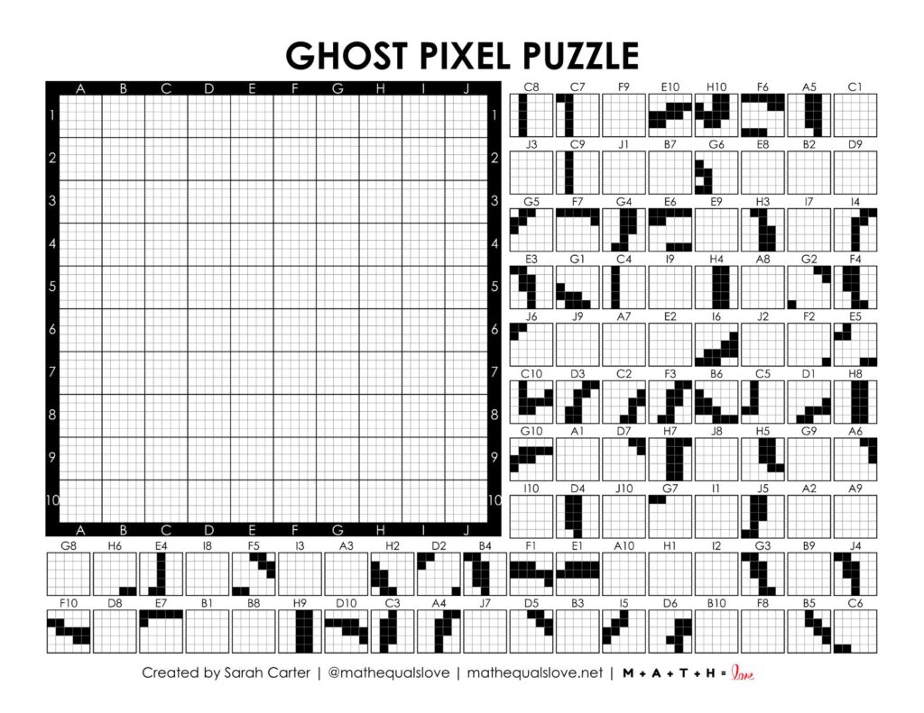 ghost pixel puzzle worksheet.