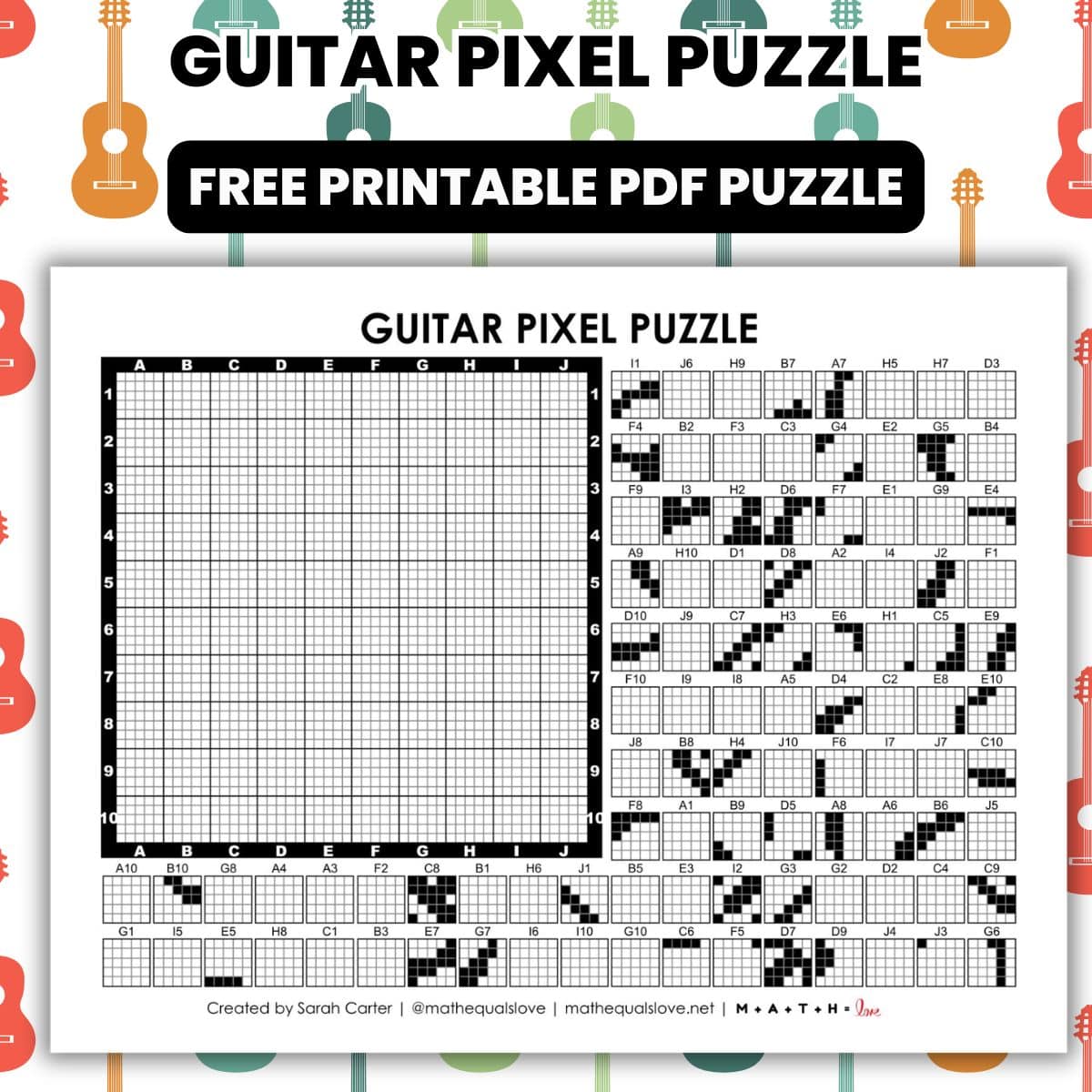 guitar pixel puzzle worksheet.