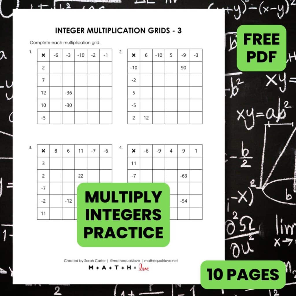 integer multiplication grid worksheets pdf.